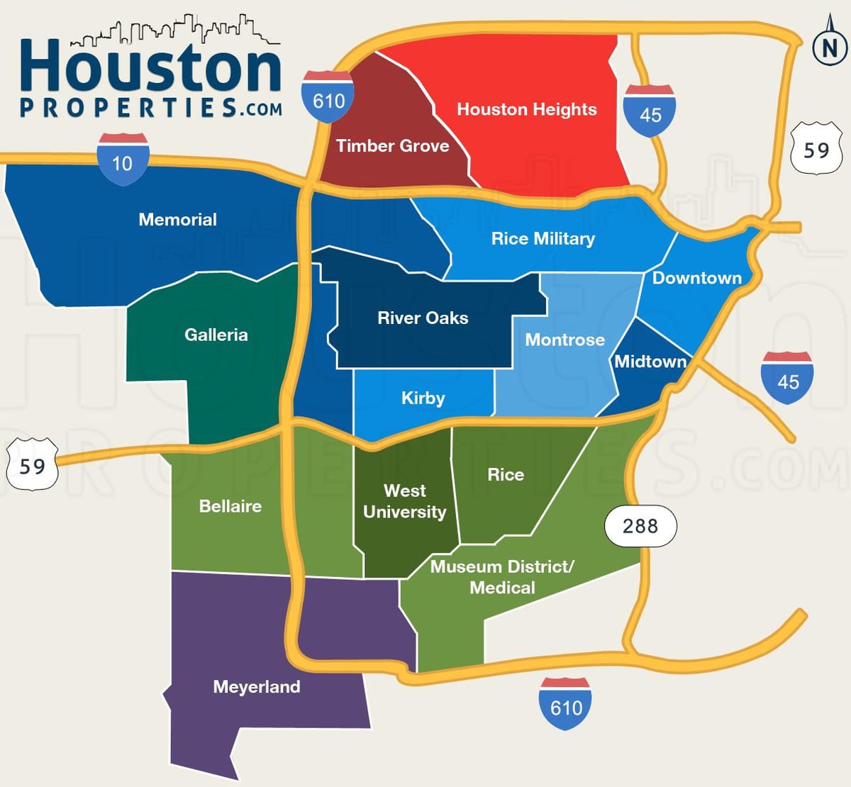Houston texas ಮೇಲೆ ನಕ್ಷೆ